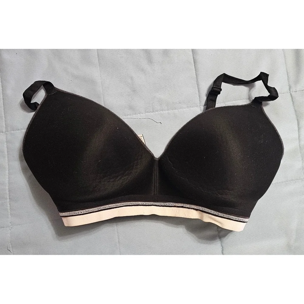 Victoria's Secret Wireless Logo Band T-Shirt Bra Gray 34DDD F75